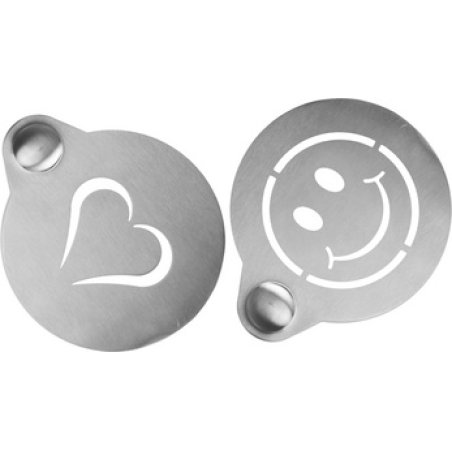 Securit Set de pochoirs à café, en acier inoxydable