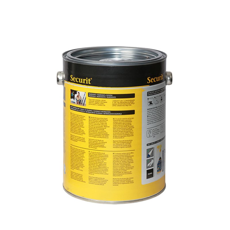 Securit PNT-BL-LA peinture acrylique 2500 ml Noir Pot Tube