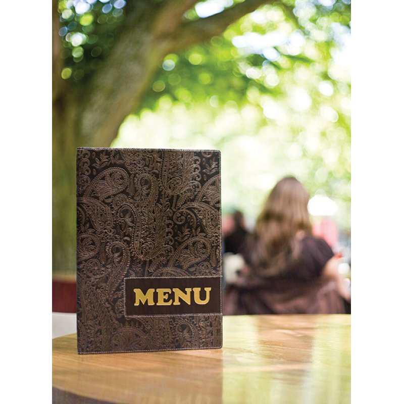 Securit Chemise pour cartes de menu, DESIGN PAISLEY, A4