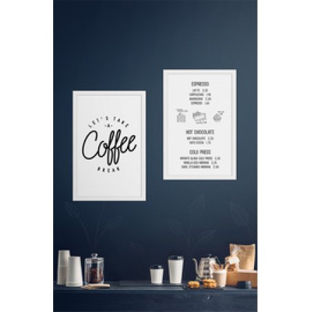 Securit Ardoise murale WOODY, blanc, 400 x 600 mm