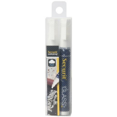 Securit Feutre-craie WATERPROOF MEDIUM, blanc