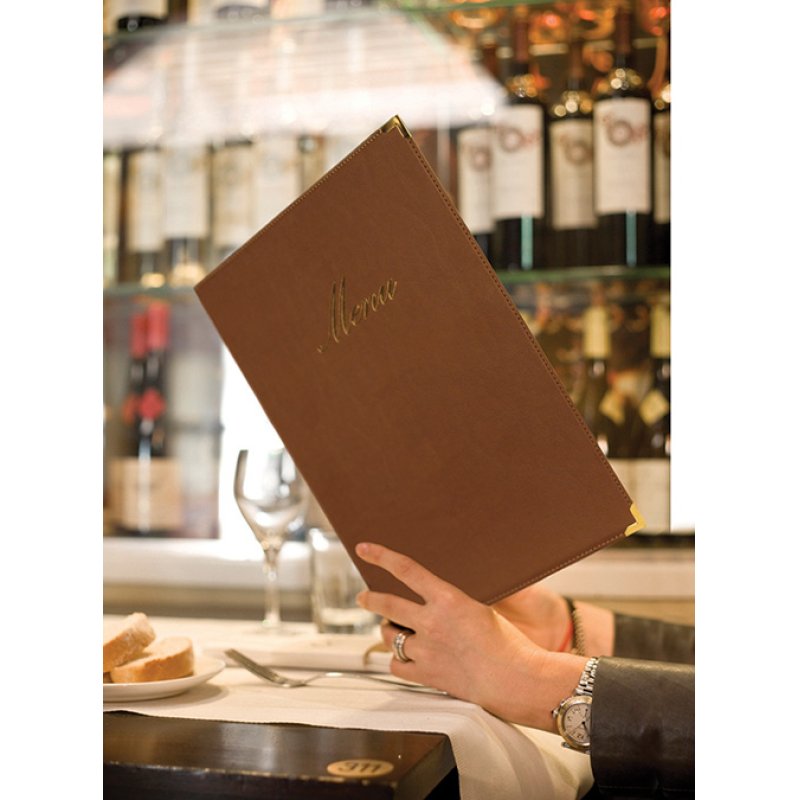 Securit Protège-menus CLASSIC, A4, marron