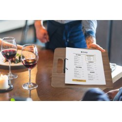 Securit Porte-menu classeur CHOPPING BOARD, en noyer