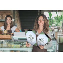 Securit Porte-menu à pince WALNUT, A4, en noyer