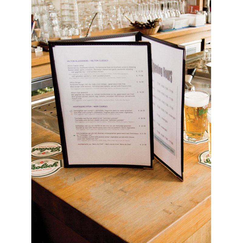 Securit Porte-menu CRYSTAL, A4, pour 6 feuilles