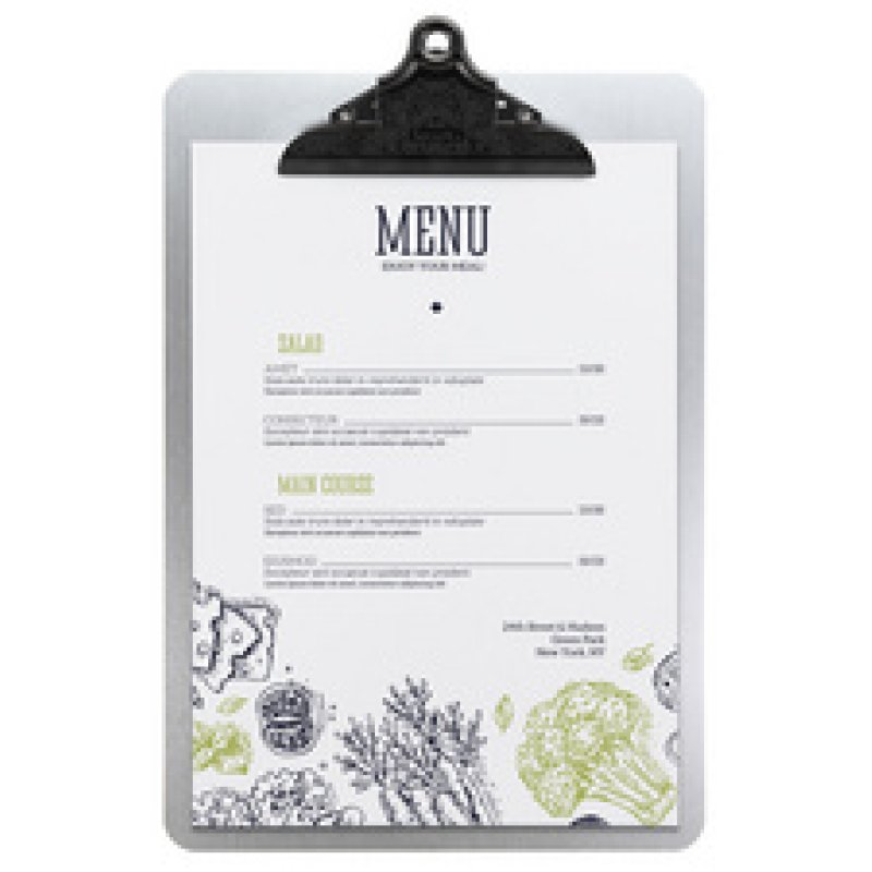 Securit Porte-menu à pince, A4, en métal, argent