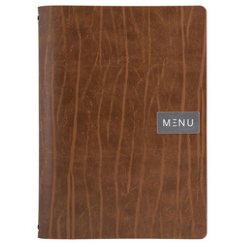 Securit Protège-menus "RUGA", A4, en cuir, marron