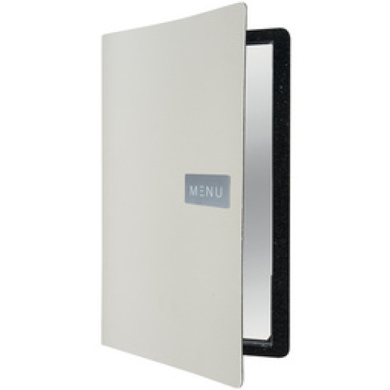 Securit Protège-menus "RAW", A5, en cuir véritable, noir