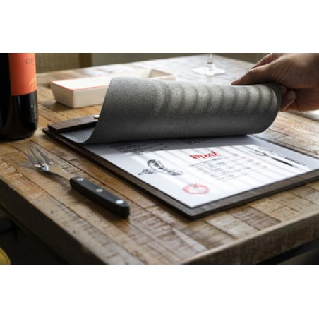 Securit Porte-menu "Walnut Leather", A4