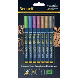 Securit BL-SMA100-V7-MT chalk marker Blue, Gold, Green, Pink, Purple, Silver 7 pc(s)
