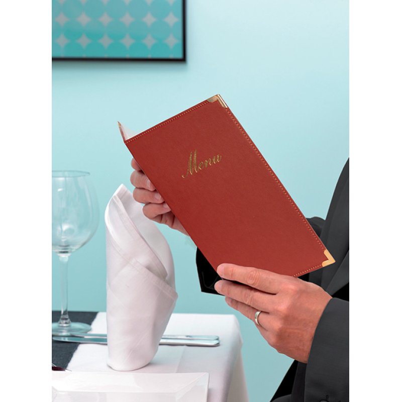 Securit Protège-menus CLASSIC, A5, rouge bordeaux