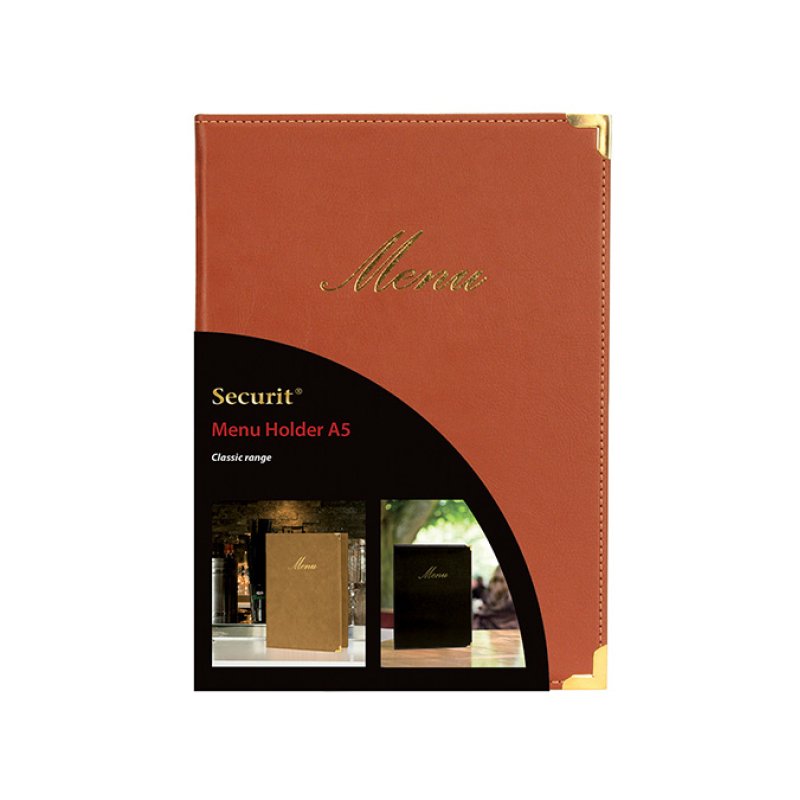 Securit Protège-menus CLASSIC, A5, rouge bordeaux