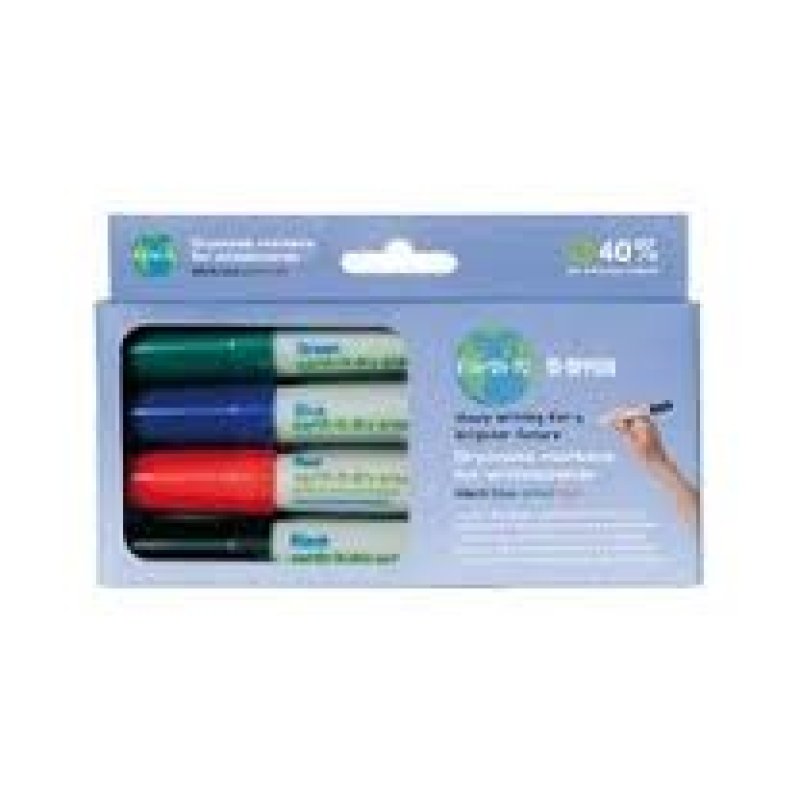 Bi-Office PE2206 marqueur 4 pièce(s) Noir, Bleu, Vert, Rouge