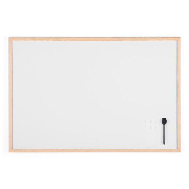 Bi-Office Tableau blanc, cadre en bois, (L)900 x (H)600 mm