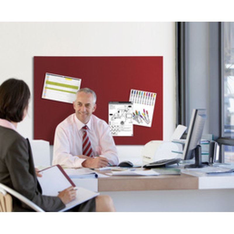 Bi-Office Tableau en feutre, 900 x 600 mm, bordeaux
