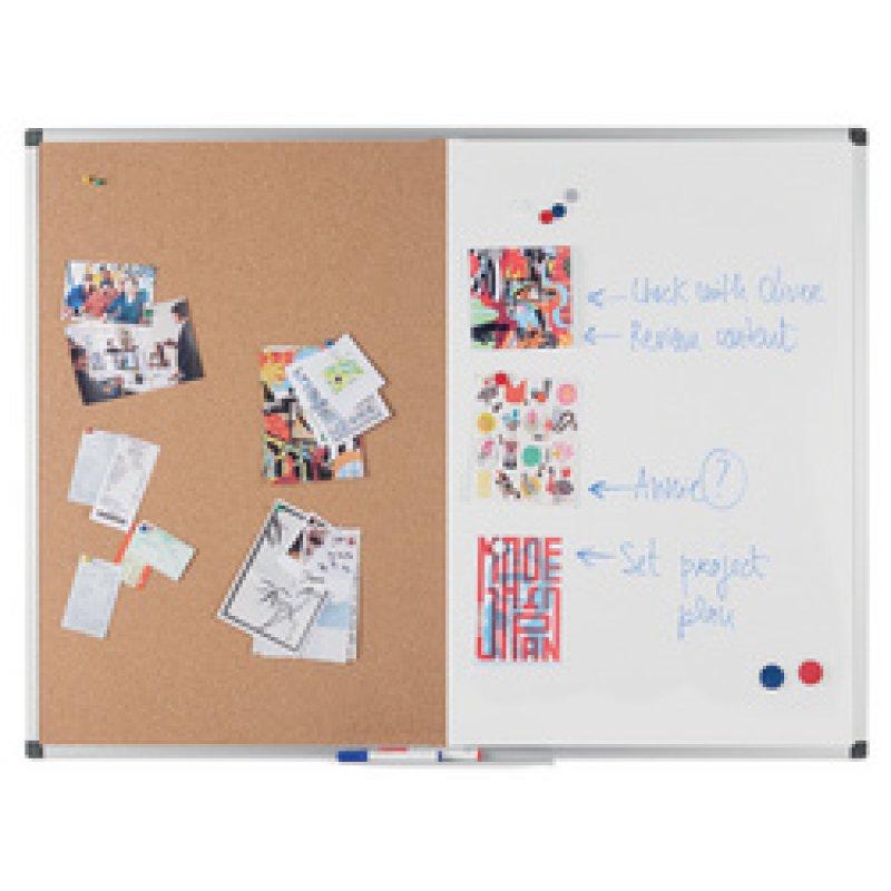 Bi-Office Tableau mixte, tableau blanc / liège, 600x450 mm