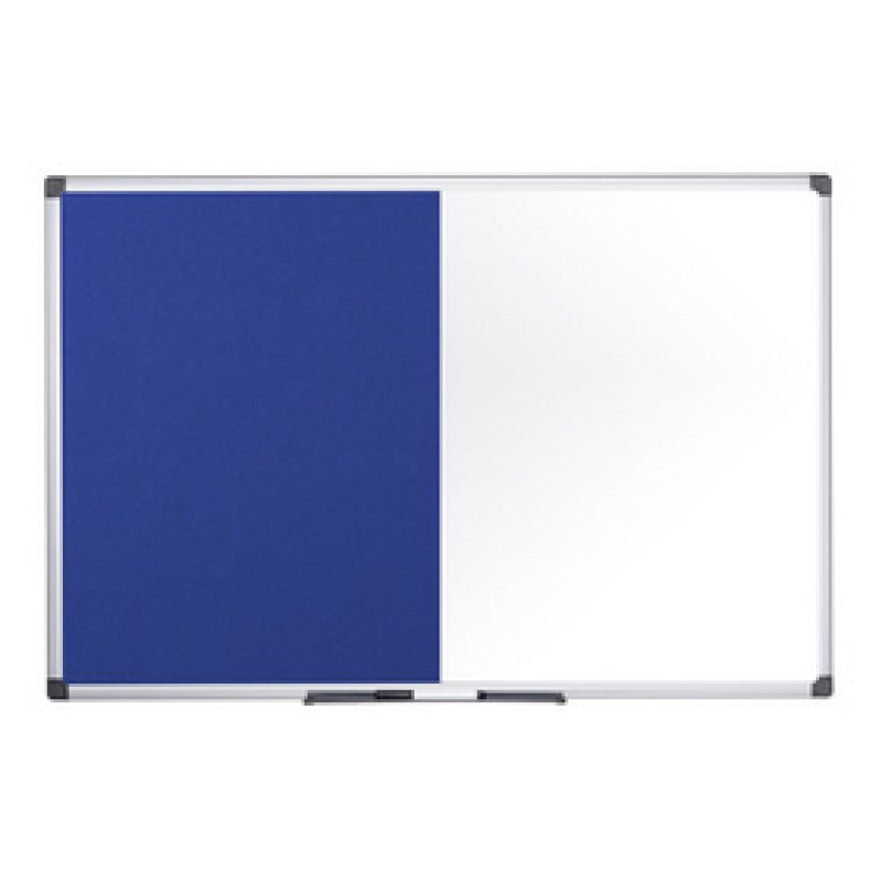 Bi-Office Tableau mixte, tableau blanc / feutre, bleu