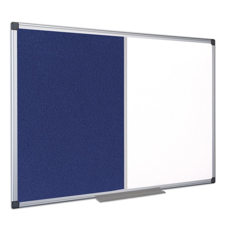 Bi-Office Tableau mixte, tableau blanc / feutre, bleu