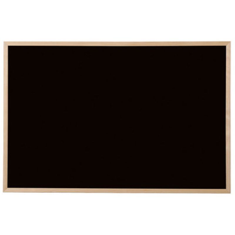 Bi-Office Tableau noir, bois naturel, 900 x 600 mm, noir