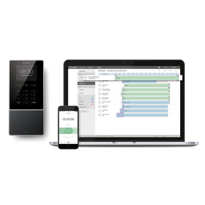 Safescan TimeMoto TM-616 Noir Carte de proximité Secteur TFT Ethernet/LAN