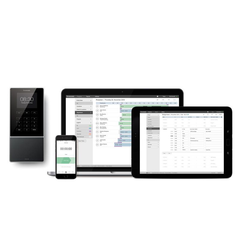 Safescan TimeMoto TM-616 Noir Carte de proximité Secteur TFT Ethernet/LAN