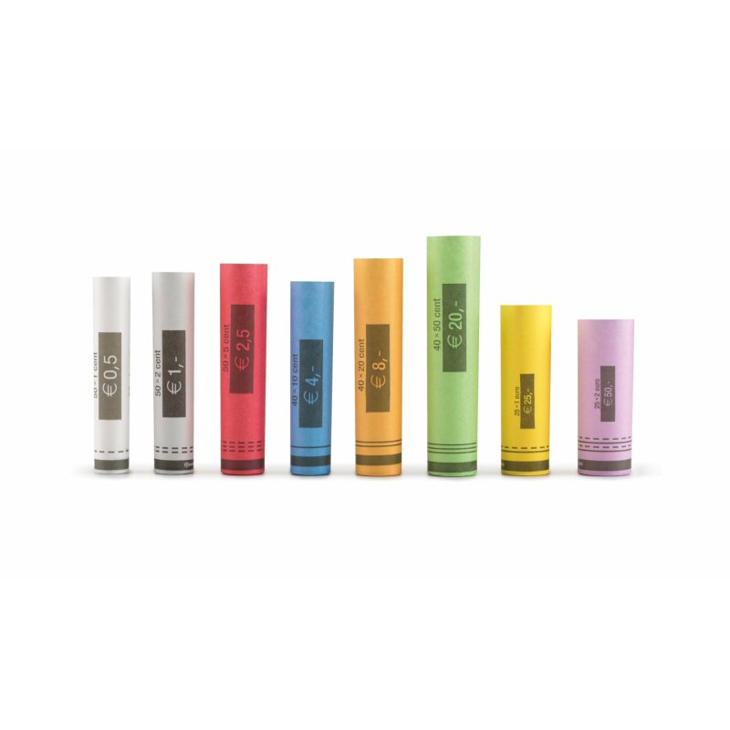 Safescan Tubes à monnaie Euro en papier, kit de 102 tubes