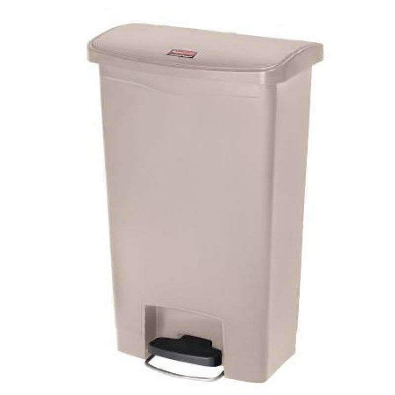 Rubbermaid Collecteur à pédale Slim Jim, 50 litres, beige