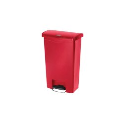 Rubbermaid Collecteur à pédale Slim Jim, 50 litres, rouge