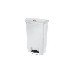Rubbermaid Collecteur à pédale Slim Jim, 50 litres, blanc