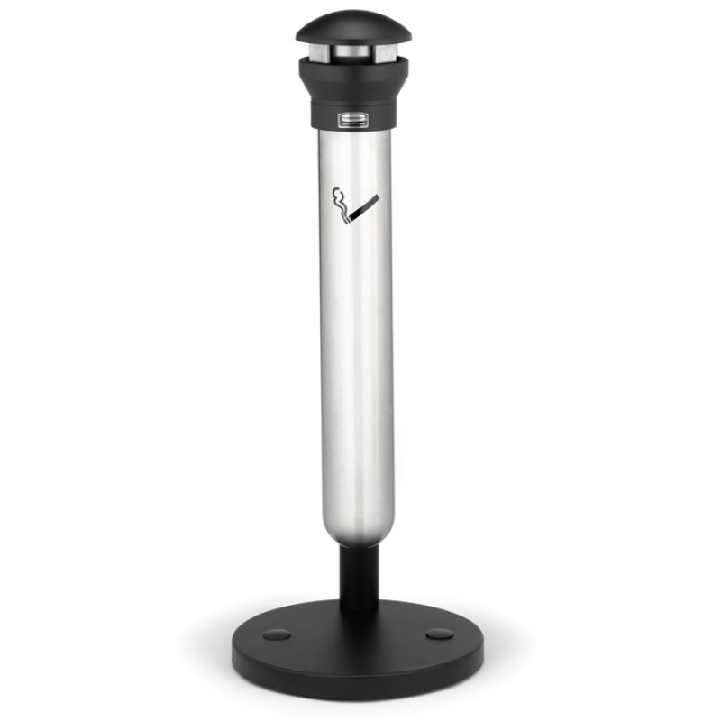 Rubbermaid Cendrier sur base Infinity, rond, argent / noir