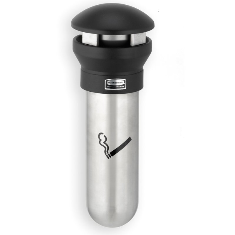 Rubbermaid Cendrier mural Infinity, rond, argent / noir