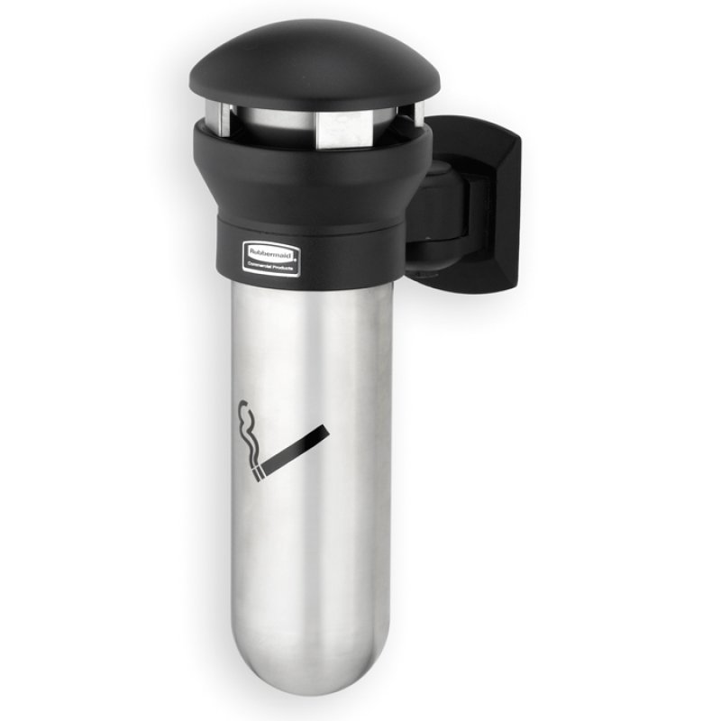 Rubbermaid Cendrier mural Infinity, rond, argent / noir