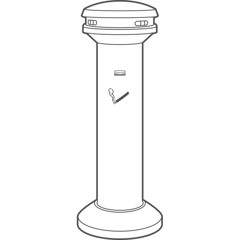 Rubbermaid Cendrier Infinity grande capacité, rond, noir