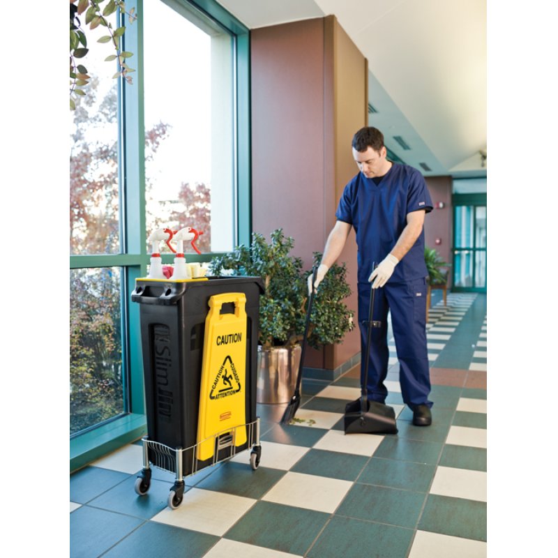 Rubbermaid Panneau d'avertissement "Caution", trilingue