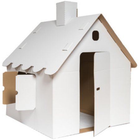 SMARTBOXPRO Maison de jeu, en carton ondulé, blanc