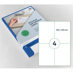 rillprint Étiquette universelle, 210 x 297 mm, blanc