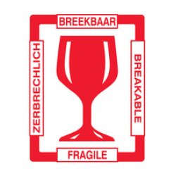 rillprint Étiquette d'avertissement "Verre", 80 x 100 mm