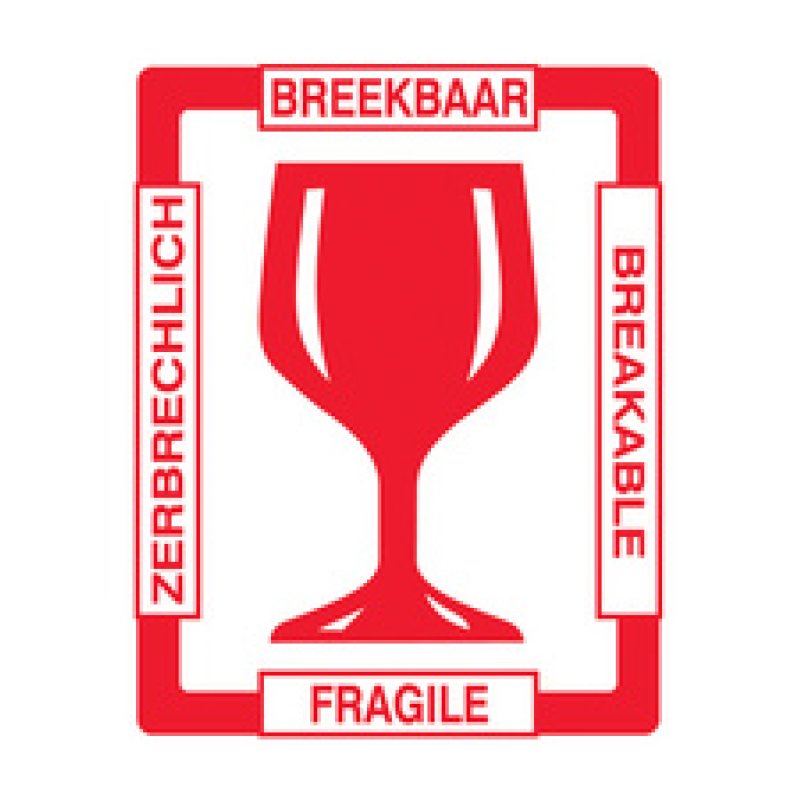 rillprint Étiquette d'avertissement "Verre", 80 x 100 mm