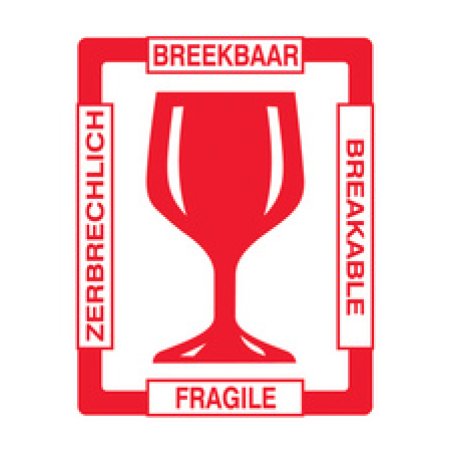 rillprint Étiquette d'avertissement "Verre", 80 x 100 mm
