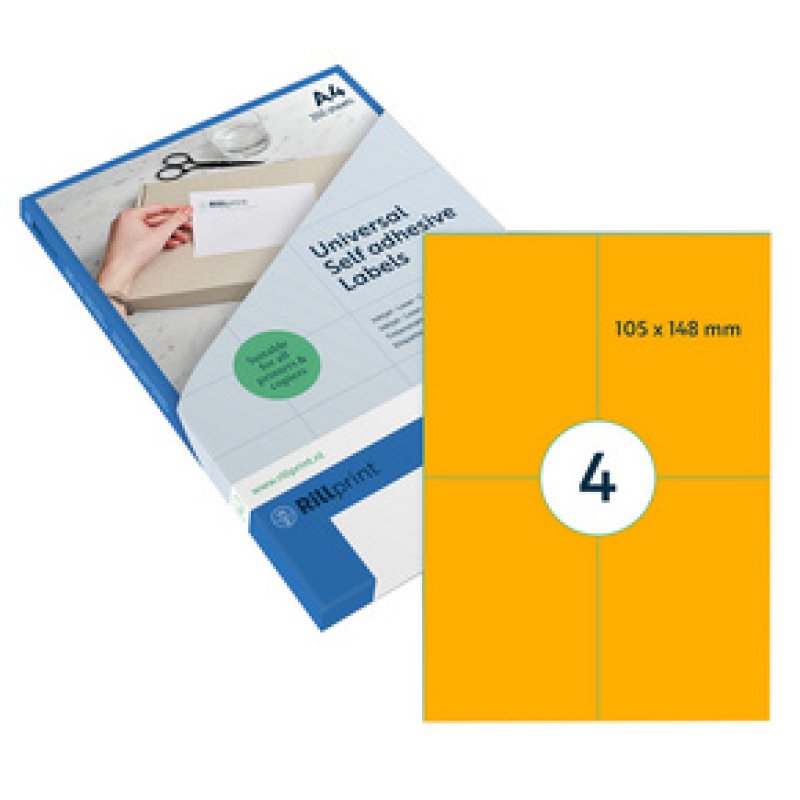 rillprint Étiquette fluorescente, 105 x 74 mm, vert