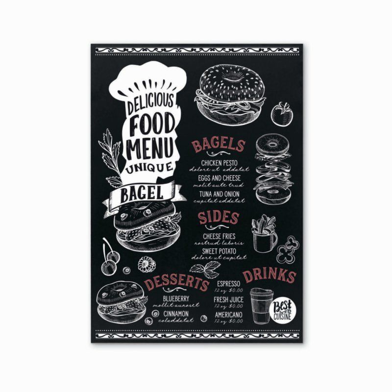 EUROPEL Ardoise sans cadre, 500 x 700 mm, noir