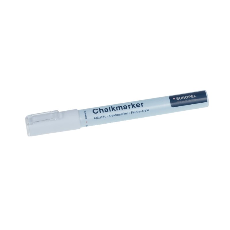 Europel Chalk marker 1-3mm white PVC BOX 8 pcs