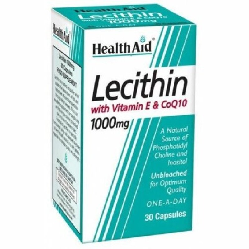 HealthAid Lecithin 1000mg Natural Vitamin E 45iu CoQ 10 10mg Capsules