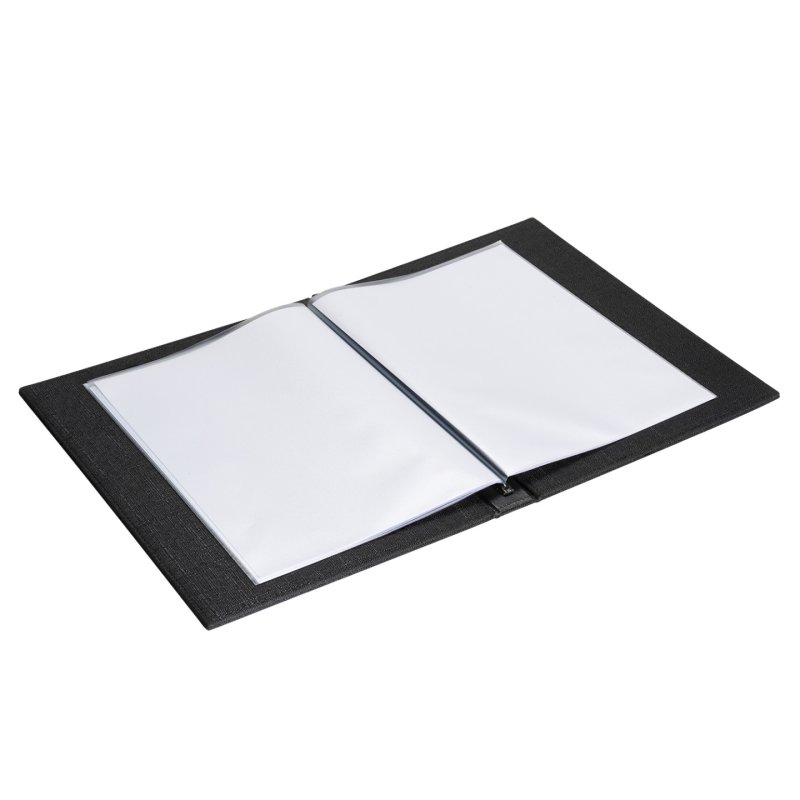 Europel Menu holder linen A4 black 6 pockets