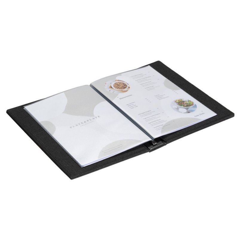 Europel Menu holder linen A5 black 6 pockets