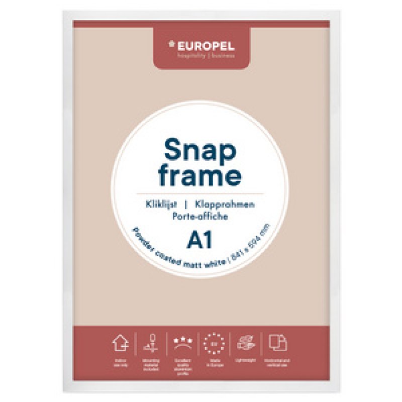 EUROPEL Cadre porte-affiche premium , A1, blanc