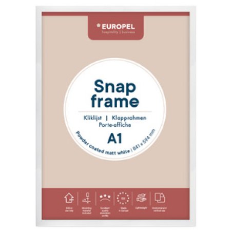 EUROPEL Cadre porte-affiche premium , A1, blanc