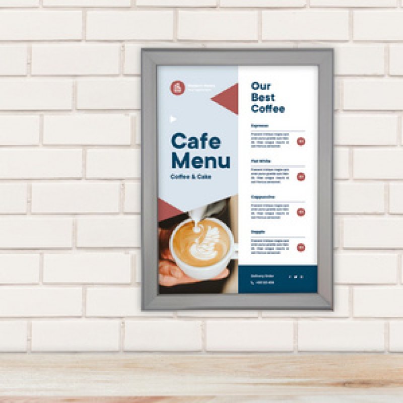 EUROPEL Cadre porte-affiche premium, A4, 20 mm, argent