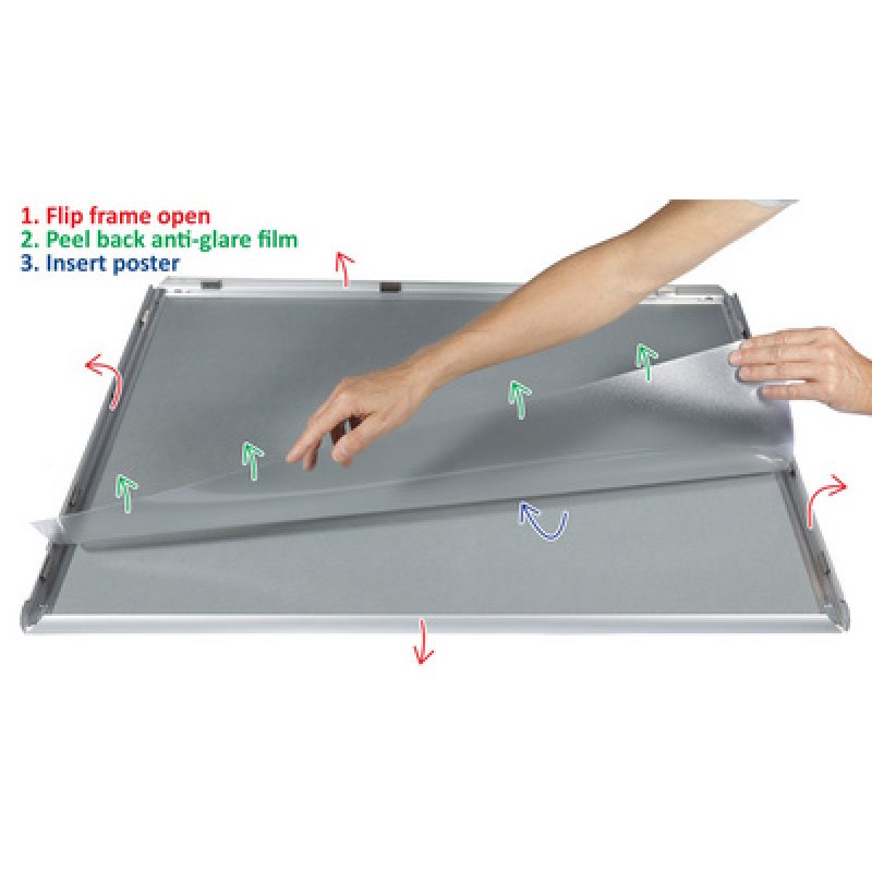 EUROPEL Cadre porte-affiche premium, A3, 25 mm, argent