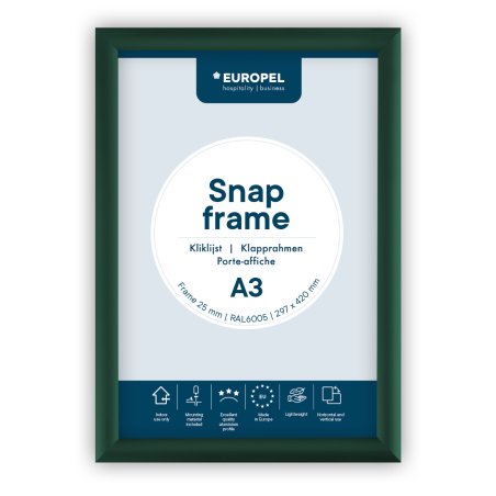 EUROPEL Cadre porte-affiche premium, A3, 25 mm, vert